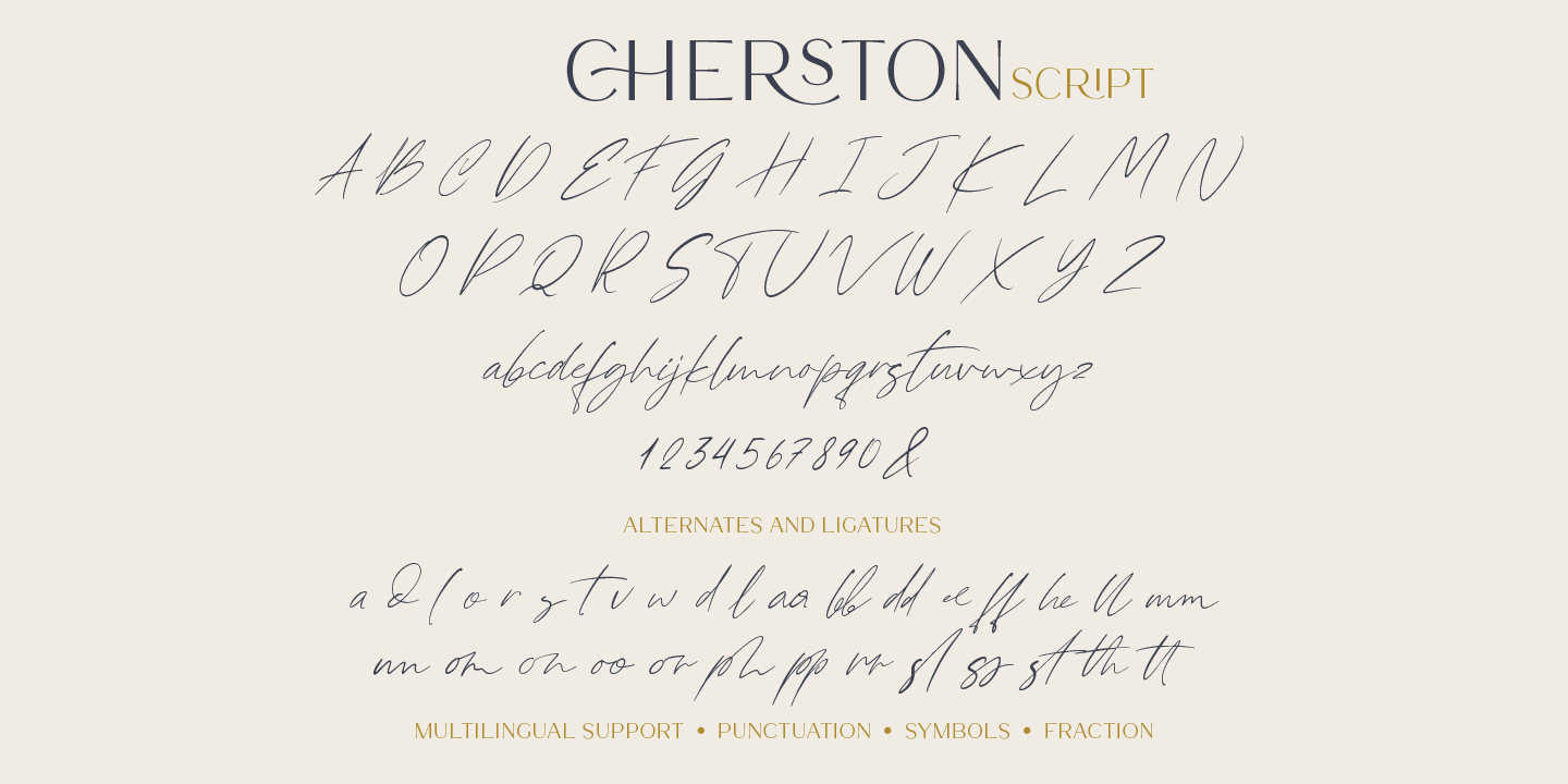 Przykład czcionki Cherston Script